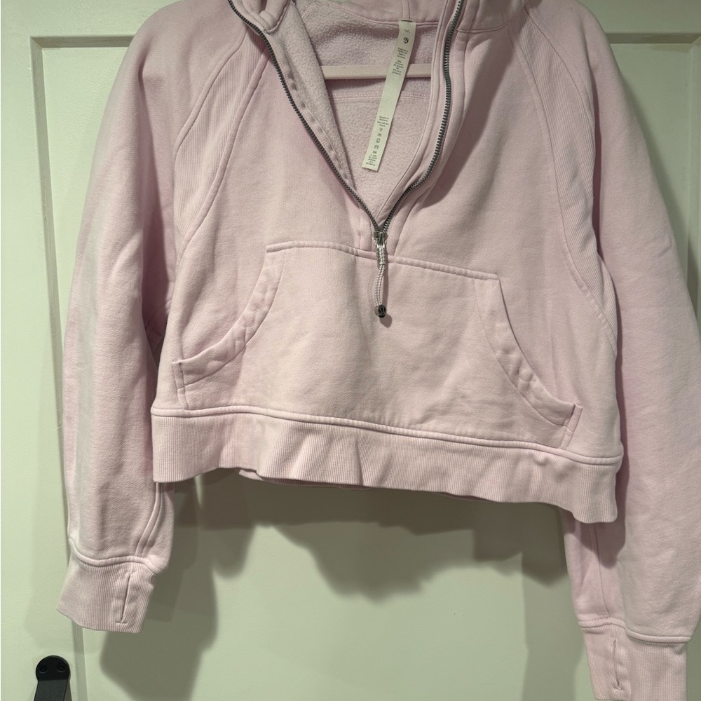 Lululemon Athletica Pink Cropped Jacket with Hood